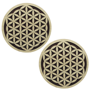 Wooden Grid Double Layer Flower of Life 25cm Set Of 2 un