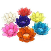 Seven Chakra Capiz Shell candle holders set of 7