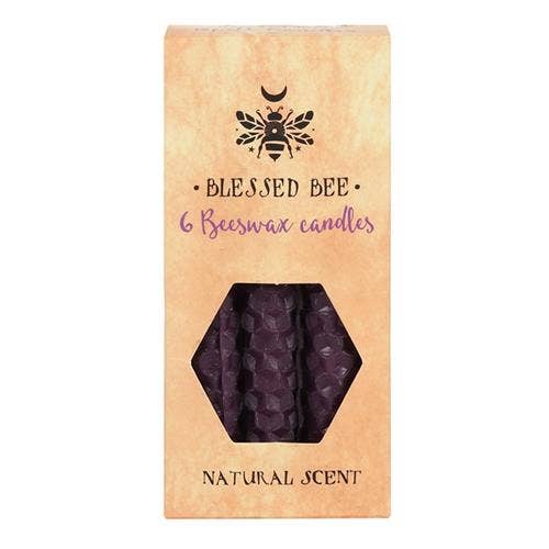 Pack of 6 'Purple' Beeswax Spell Candles