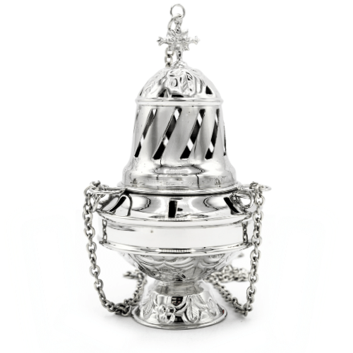 Incense Burner Cup and Tong Nickel ( 15 cm )