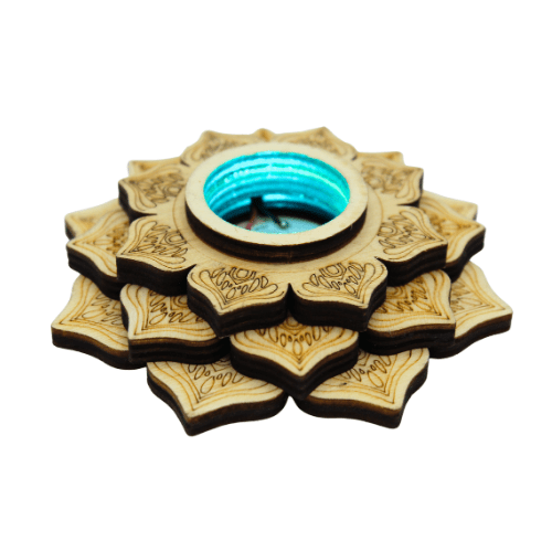 Selenite Lotus LED Base 10.5x2x3.3cm