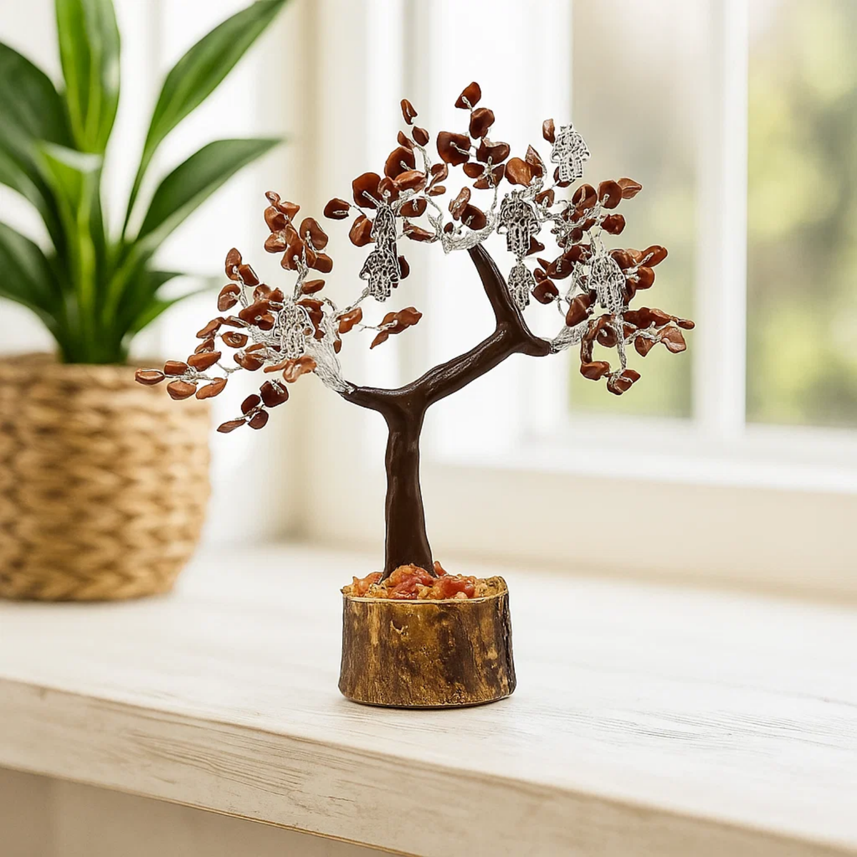 Gem Tree Red Jasper With Fatima Hand 160 Beads - Supreme Nur