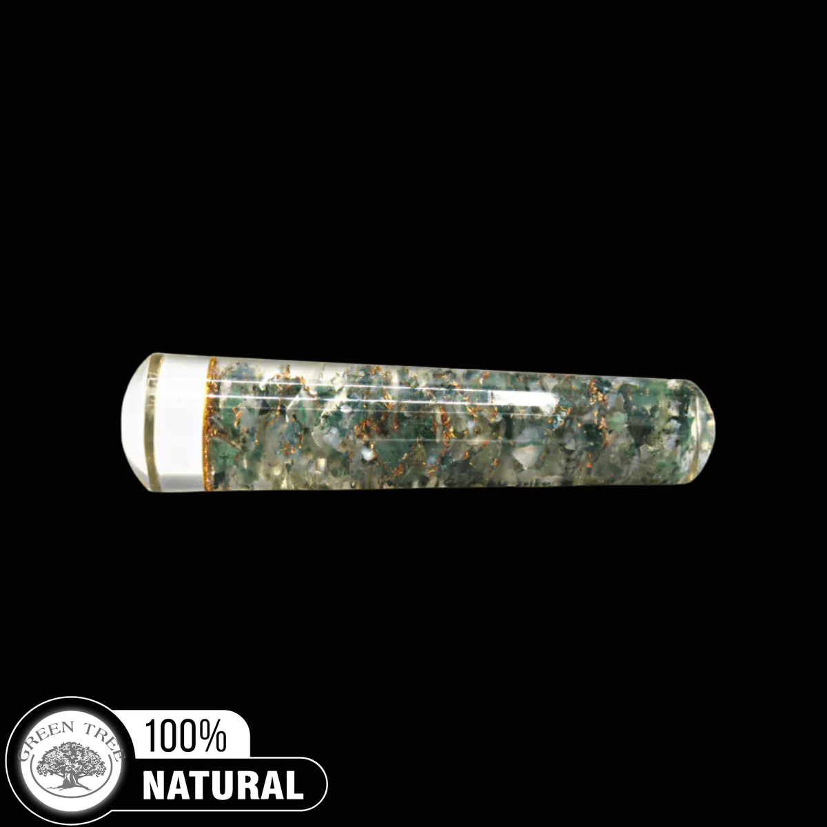 Orgonite Smooth Massager Moss Agate With Flower Of Life