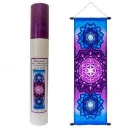 High Quality French Crepe Banner Flower of Life 36 x 90 cms