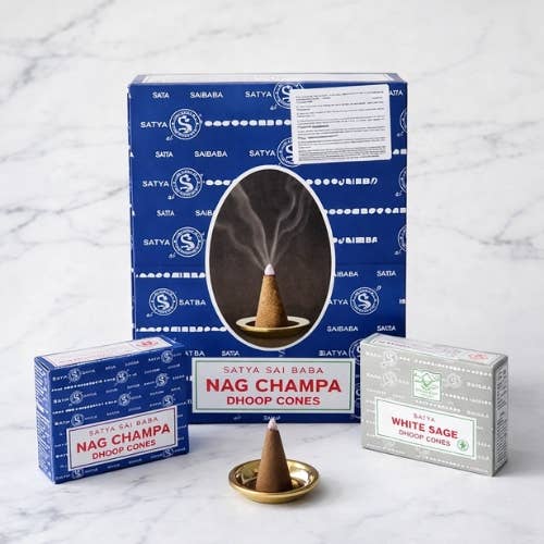 Satya Dhoop Cones Assorted Nag Champa/ White Sage