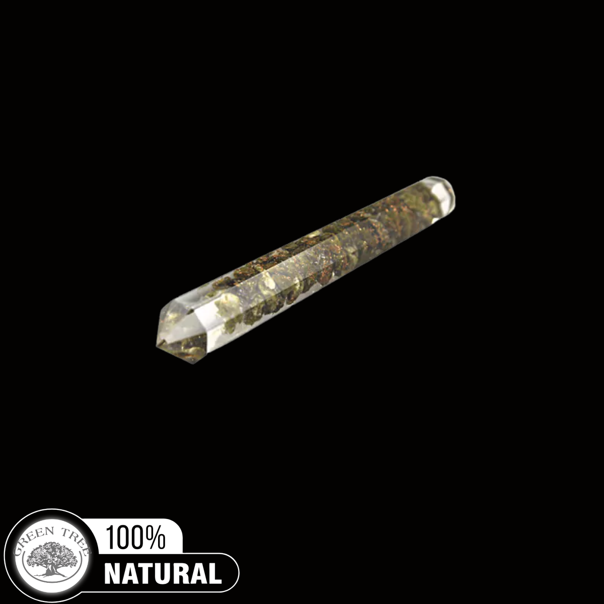 ORGONE FACETED MASSAGE WAND EPIDOT