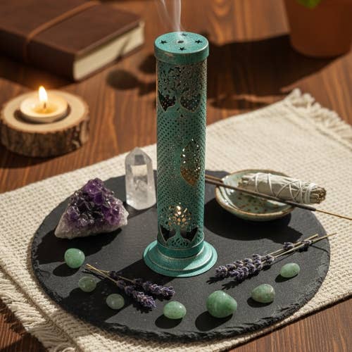 Iron Incense Tower Burner Tree of Life