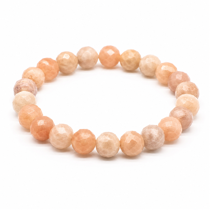 Sunstone Faceted Beads Bracelet 6mm - Tanzania