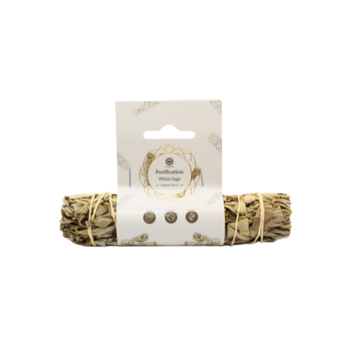 Purification White Sage Smudge Stick 15 - 17 cm with label