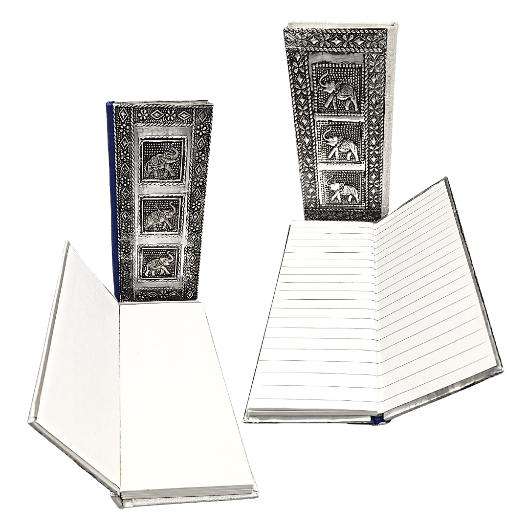 Vintage Aluminium  Book 3 Elephants 18x9 cm