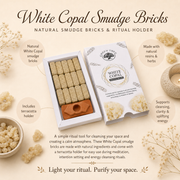Green Tree White Copal Smudge Bricks (15 bricks with burner)