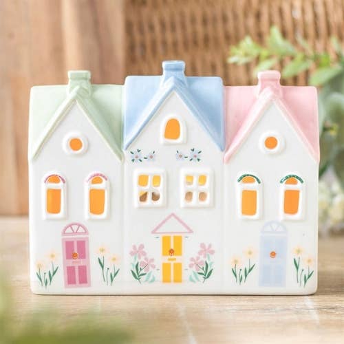 Pastel House Incense Cone Burner and Tealight Holder