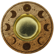 Mango Wood Incense Holder Moon Phase