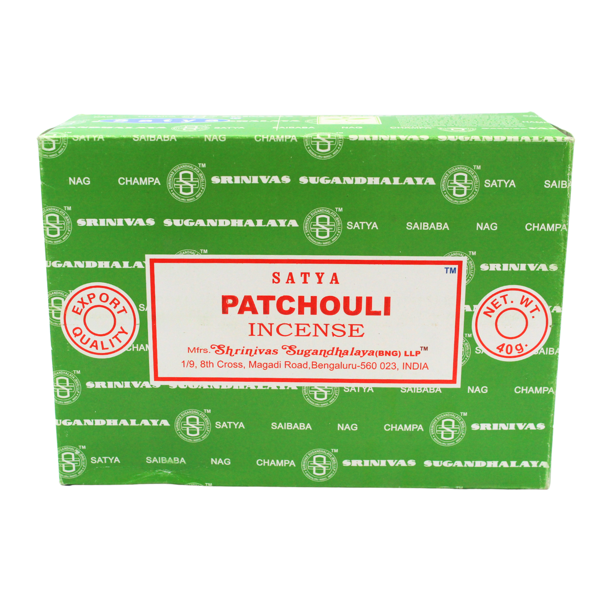 Satya Patchouli Incense (40 grams x 12 packs)