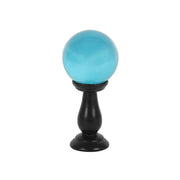 Small Teal Crystal Ball On Stand