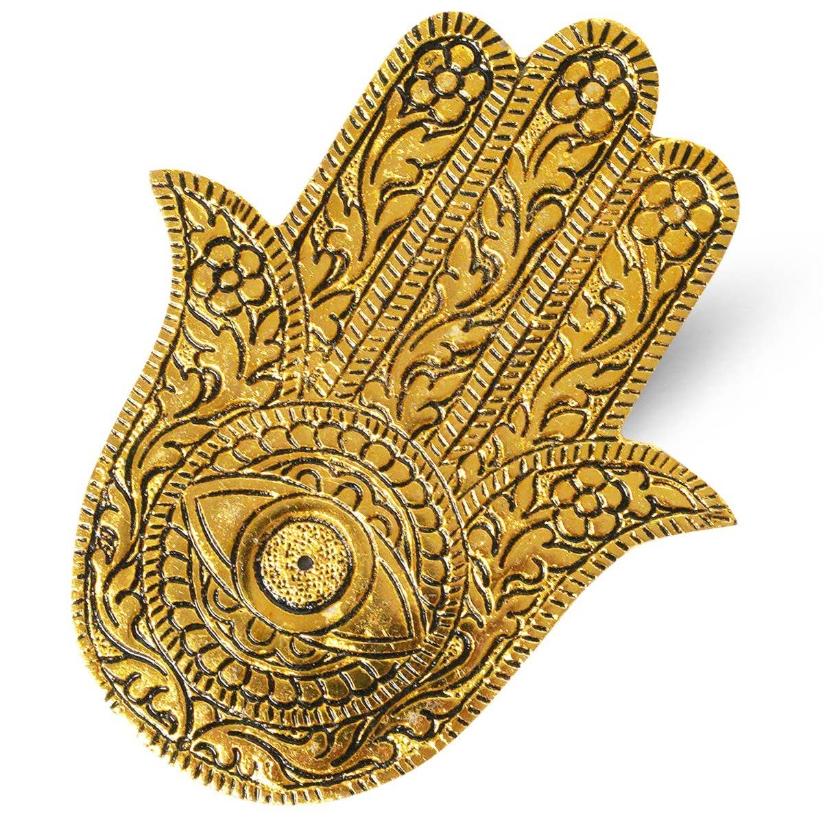 Aluminium Golden Antique Fatima Hand Incense Holder