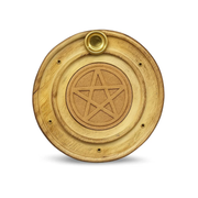 Wooden Incense Holder Pentagram 10 cm
