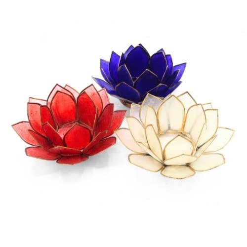 Seven Chakra Capiz Shell candle holders set of 7