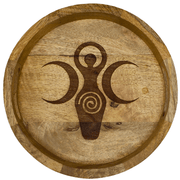 Mango Wood Tray Spiral & Crescent Moons