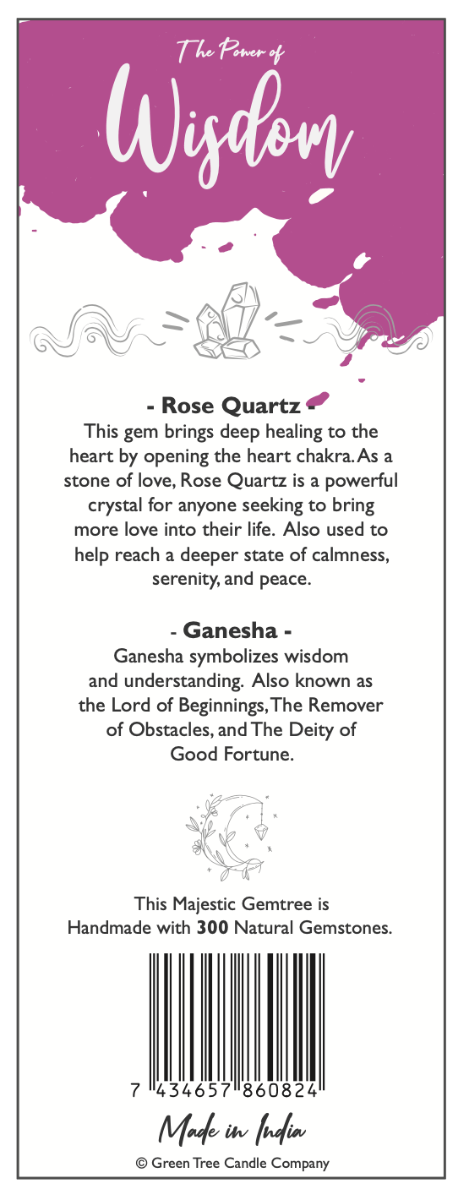 Rose Quartz Wisdom Gem tree Large