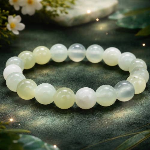 Green Jade beaded Bracelet 10 mm - China