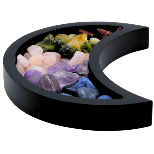 Crescent Moon Crystal Tray  - Black
