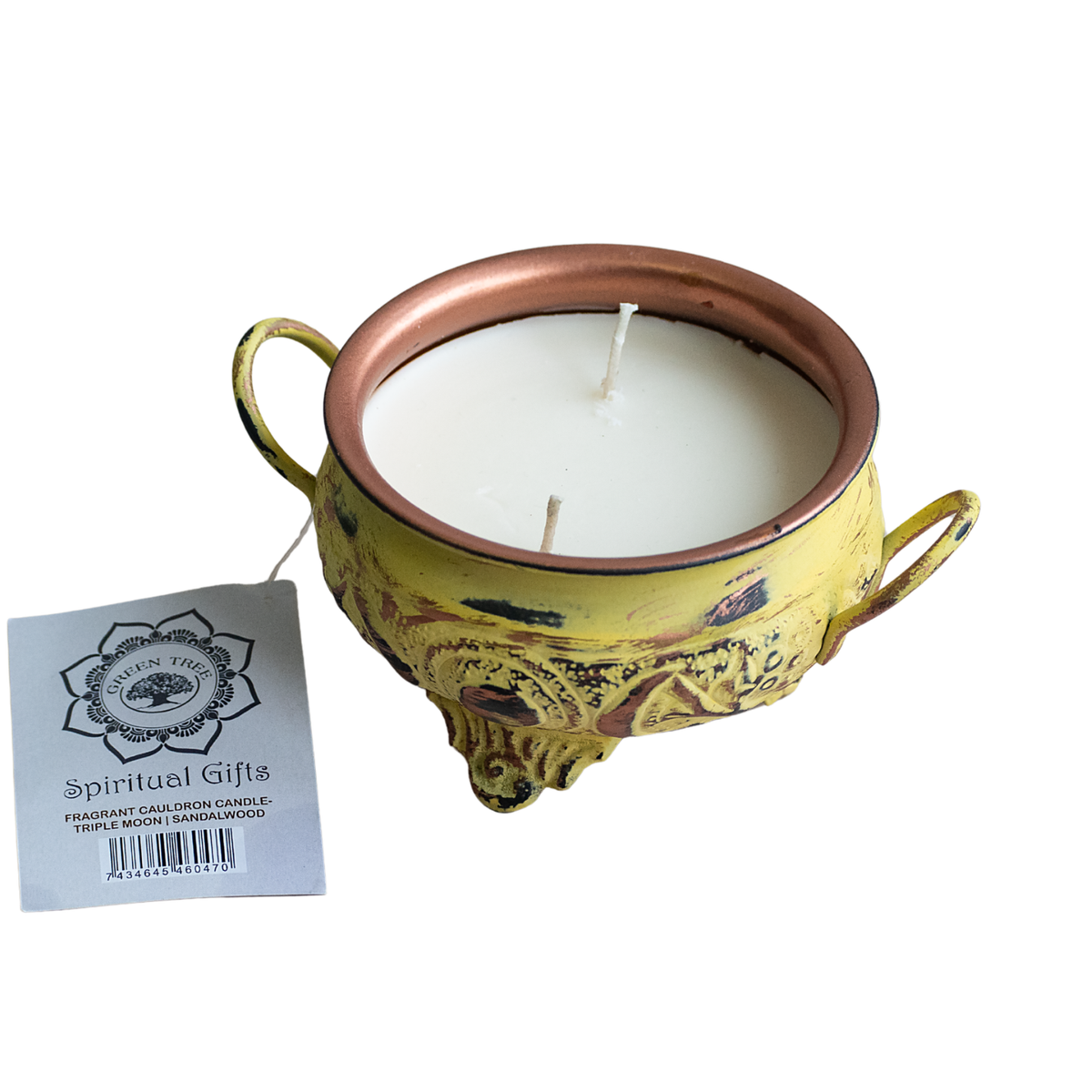 Iron Soy Wax Cauldron Candle Triple Moon