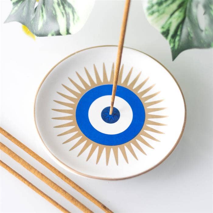 All Seeing Eye Ceramic Incense Stick Holder