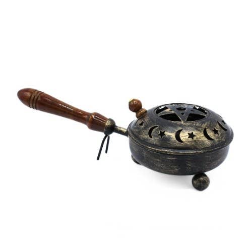 Iron Incense Pan Pentagram with Mango Wood Handle