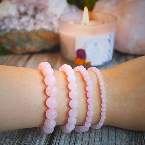 Rose Quartz beaded Bracelet 8 mm - Madagascar