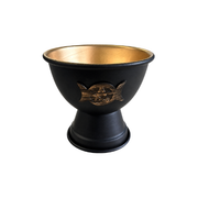 Metal Smudging Bowl (10x11cm) - Triple Moon & Star (Black)