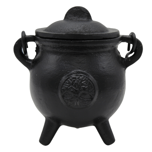 Cast Iron Cauldron Tree Of Life Black