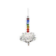 Glass Hanging Crystal 7 Chakra Beads Lotus Flower Clear.