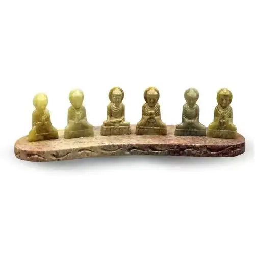 Soapstone Incense Holder 6 Buddhas