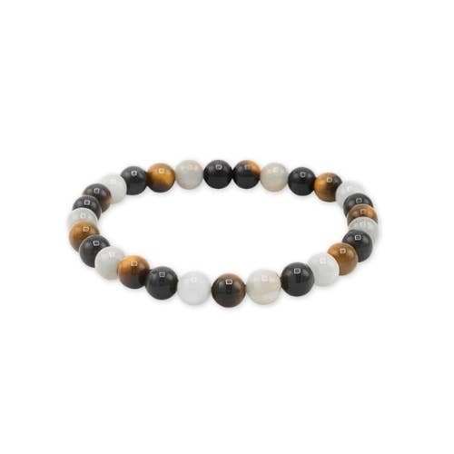 Labradorite, Black Tourmaline & Tiger Eye bracelet 8 mm