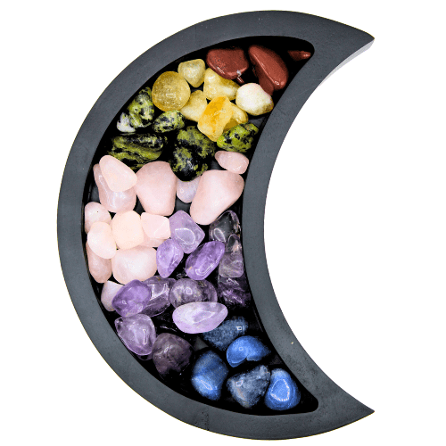 Crescent Moon Crystal Tray  - Black