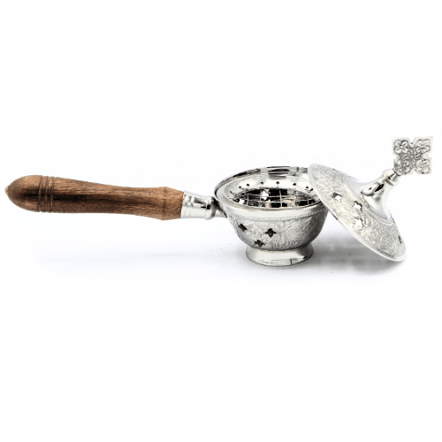 Incense Burner and Tong Nickel (8 cm) Set of 2