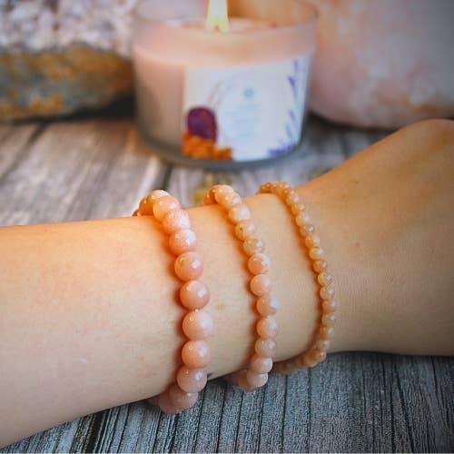 Sunstone'AA' beaded Bracelet 6 mm - Tanzania