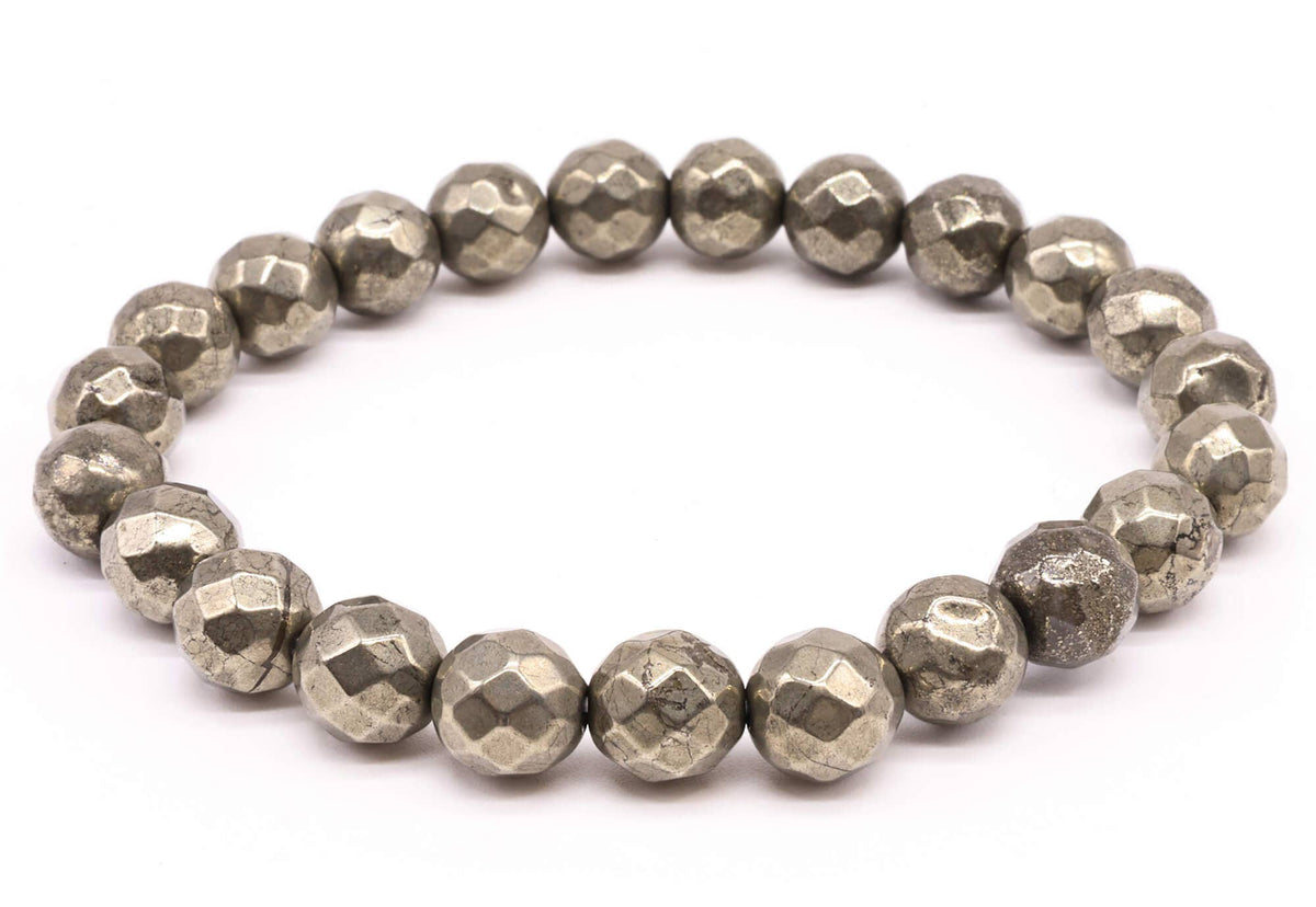 Pyrite Faceted Beads Bracelet 6mm - Peru