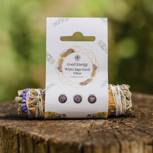 Good Energy White Sage Smudge Stick 10 cm with Label