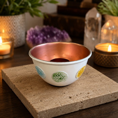 Ivory Smudging Bowl 7 Chakras