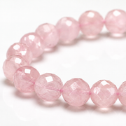 Rose Quartz Faceted Beads Bracelet 6mm - Madagascar