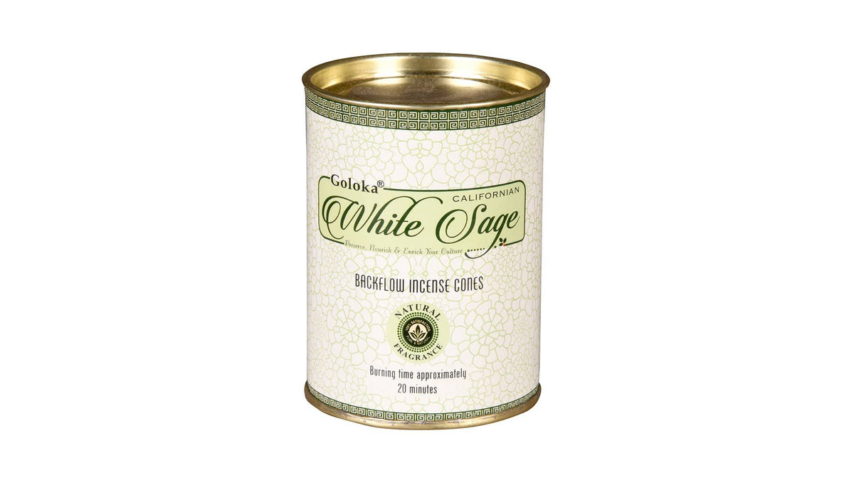 Goloka White Sage Back Flow Cones pack (12 cans)