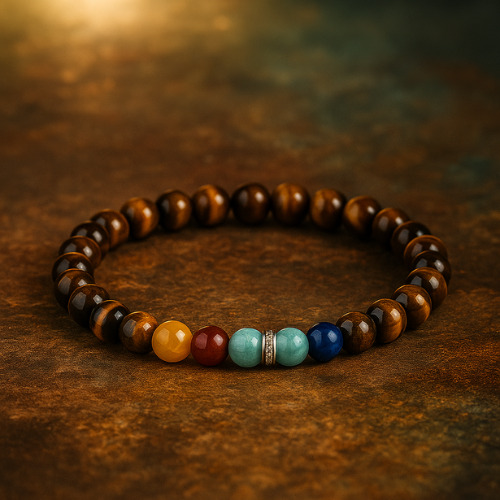 Tiger Eye & Chakras bracelet 8mm