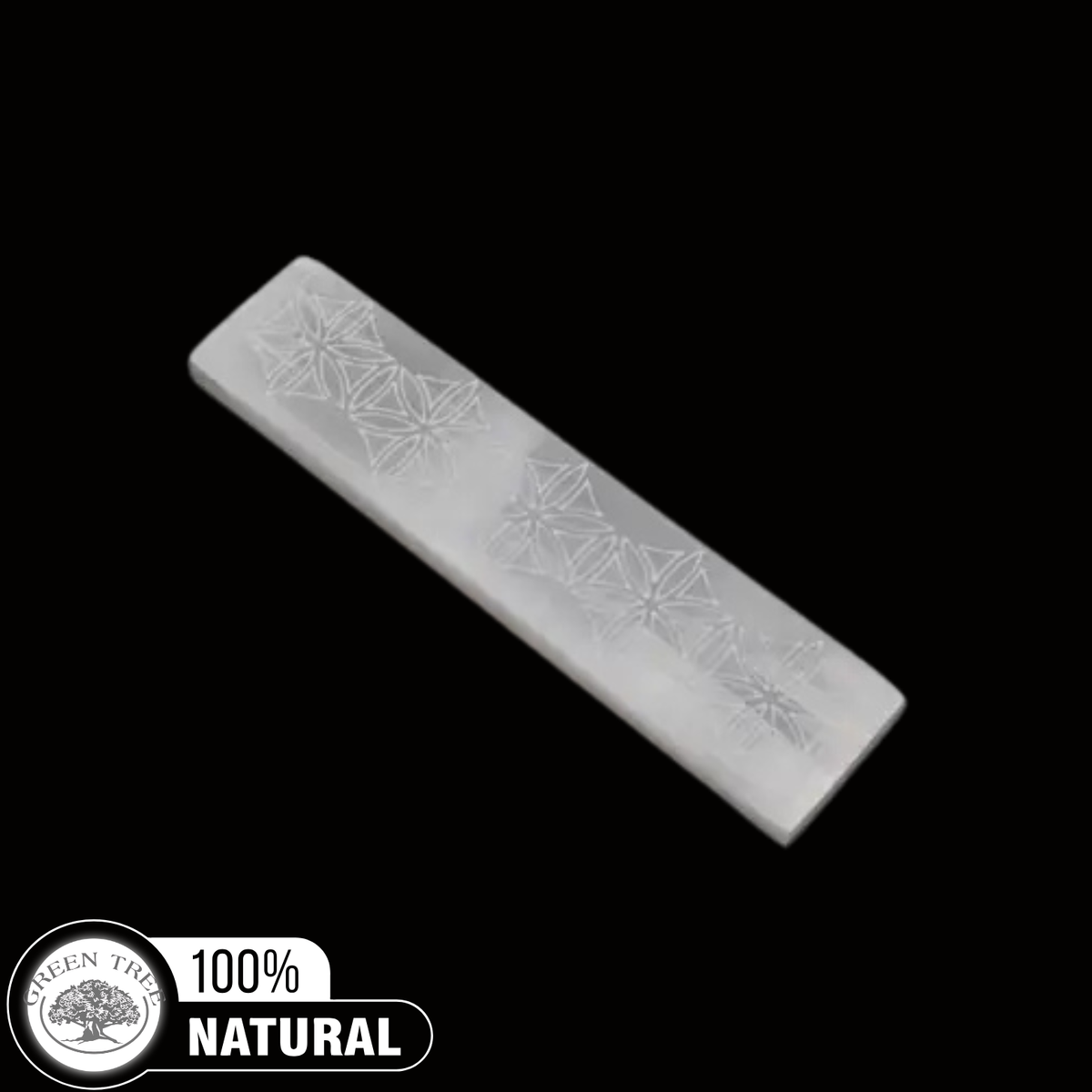 Selenite Incense Holder Flower of Life 15cm