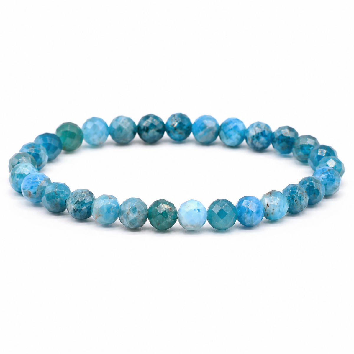 Apatite Faceted Beads Bracelet 8mm - Madagascar