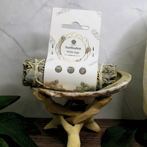 Purification White Sage Smudge Stick 10 cm with label