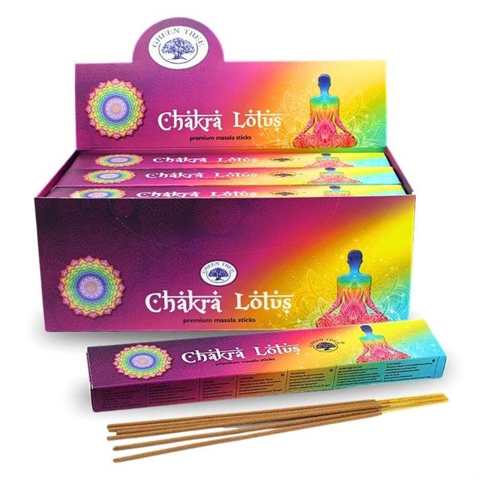 Green Tree Chakra Lotus Natural Masala Incense 15 grams