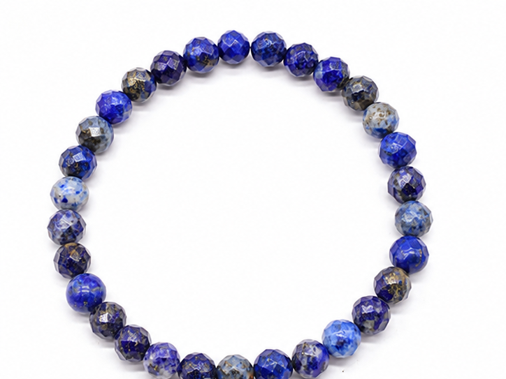 Lapis Lazuli Faceted Beads Bracelet 8mm - Afghanistan