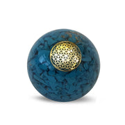 Orgonite Sphere Turquoise Inside With Flower Of Life